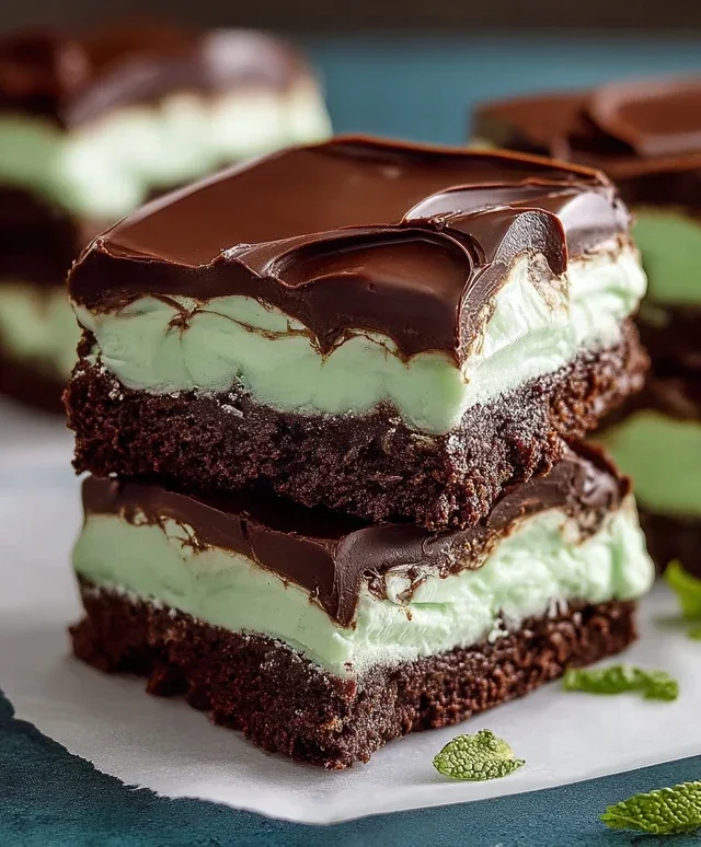 Triple-layer chocolate mint squares