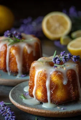 Mini Lemon Cakes With Lavender Glaze