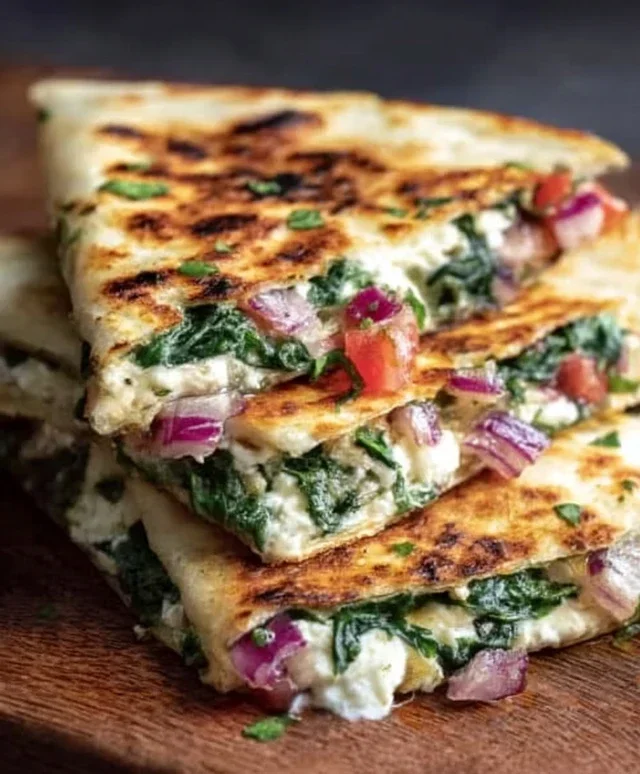 Spinach and Feta Quesadillas