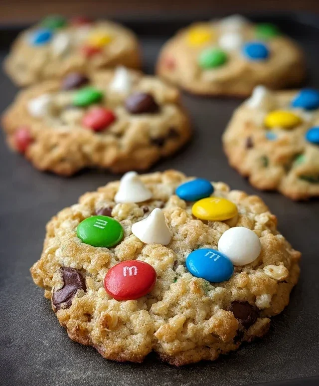 M&M Rice Krispies Cookies