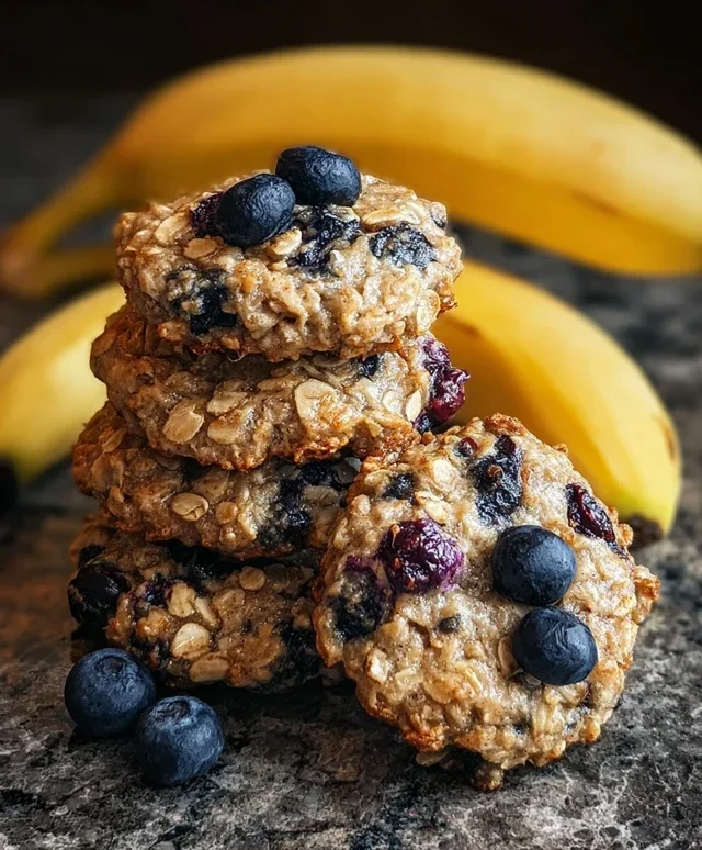 Banana Blueberry Breakfast Cookies
