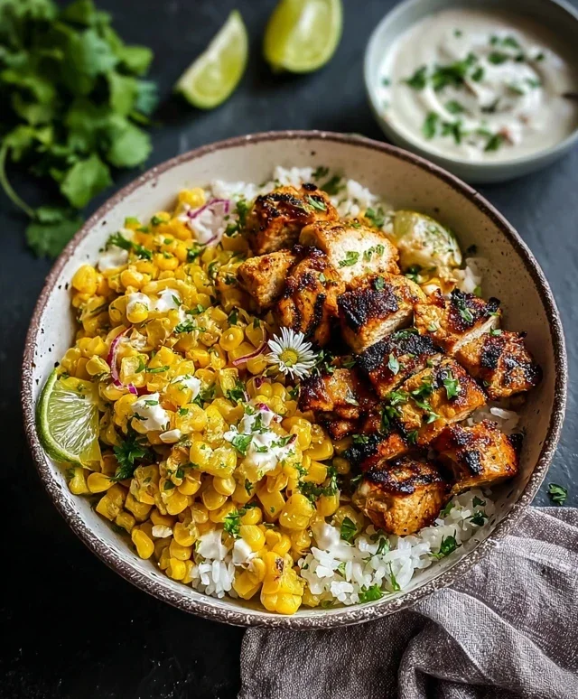 Street Corn Chicken Rice Bowl