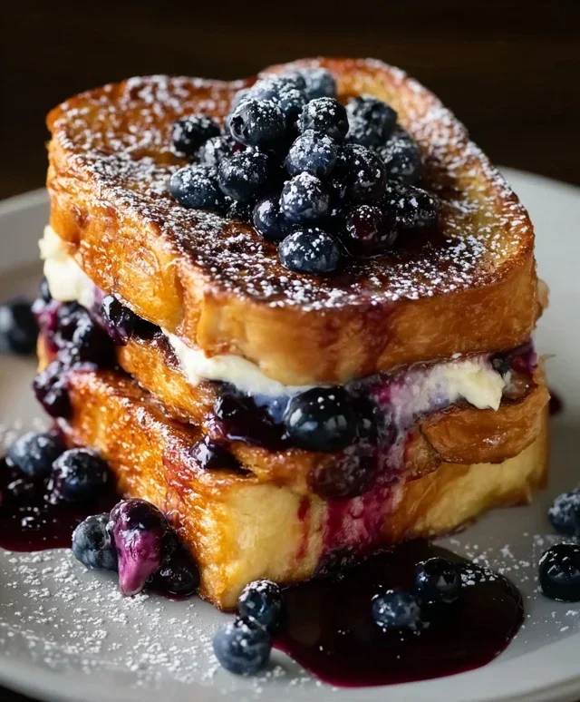 Blueberry Cream Cheese Stuffed French Toast