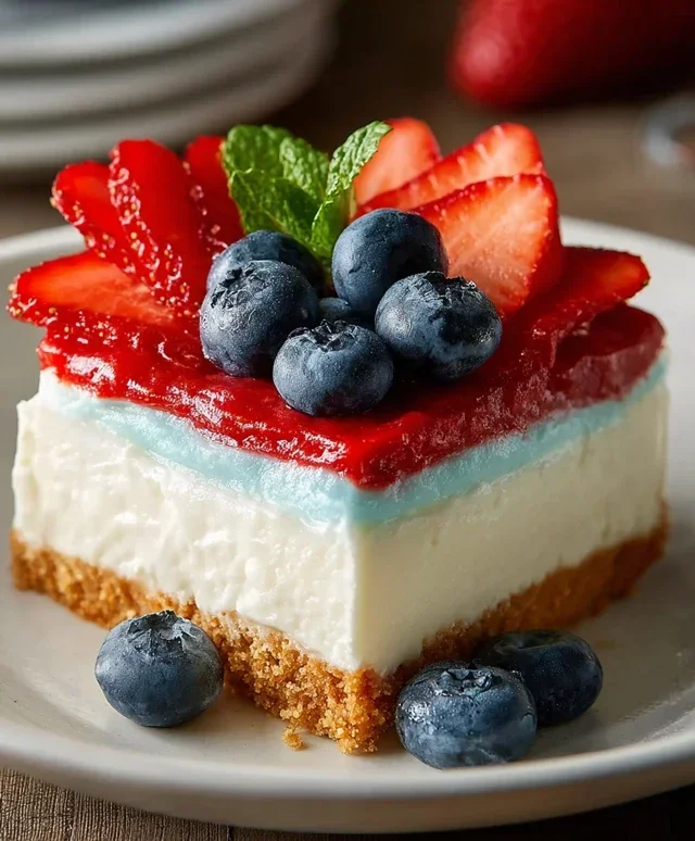 No Bake Patriotic Cheesecake