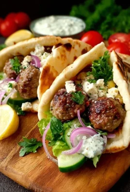 Greek Meatball Pitas