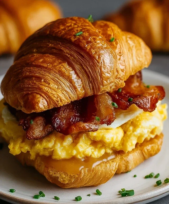 Killer Maple Mustard Croissant Breakfast Sandwiches