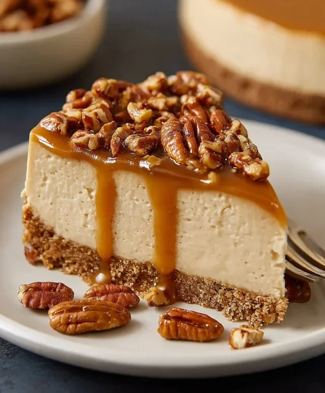 Vegan Caramel Pecan Cheesecake