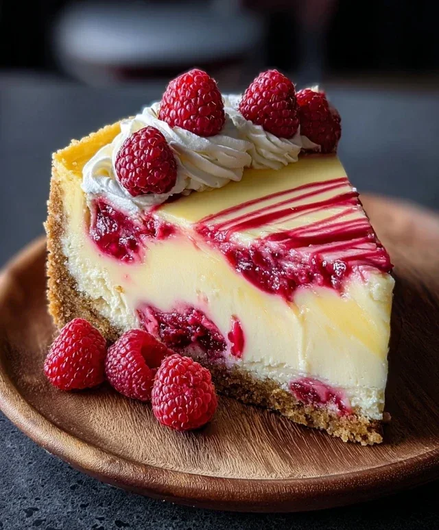 Raspberry Lemon White Chocolate Cheesecake