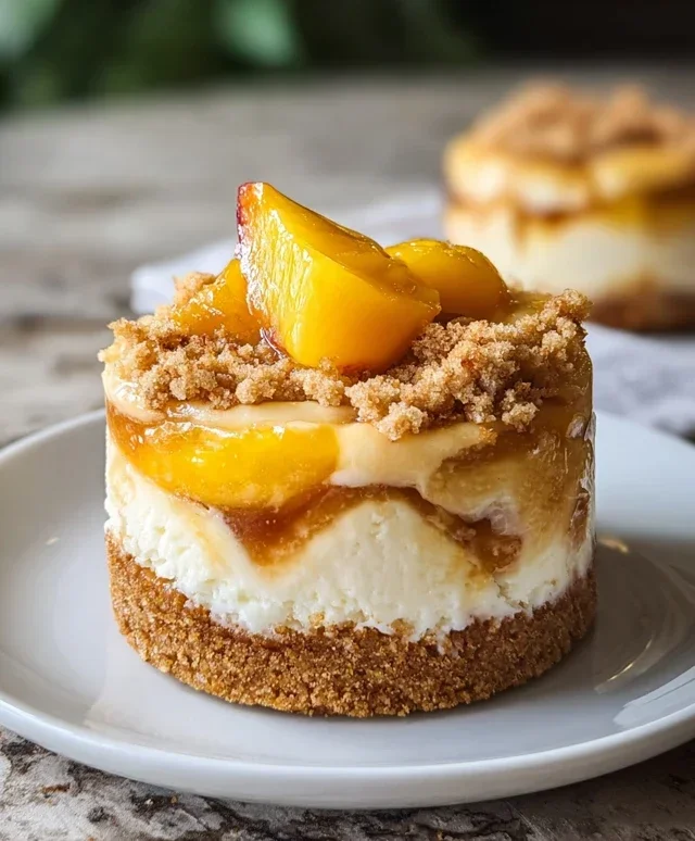Peach Cobbler Mini Cheesecakes