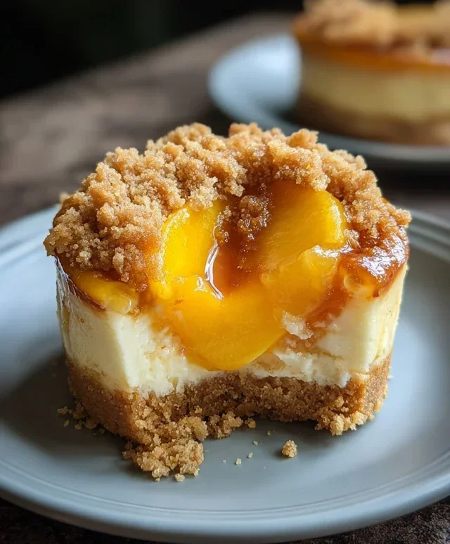 Peach Cobbler Mini Cheesecakes
