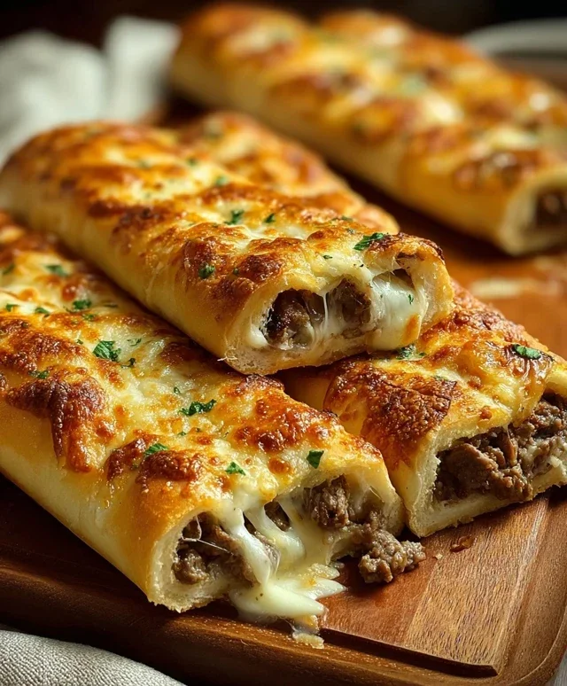 Philly Cheesesteak Stuffed Cheesy Breadsticks
