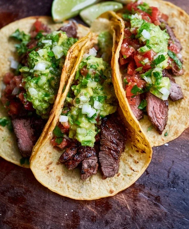 Grilled Steak Tacos with Avocado Salsa